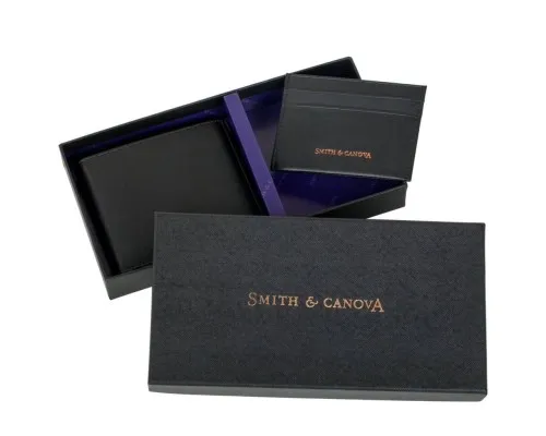 Гаманець Smith & Canova Набір з картхолдером 28652 Black (28652 BLK)