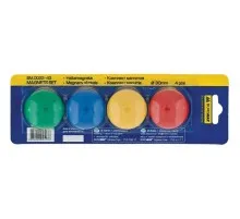 Магніт Buromax 30mm, set 4pcs, blister (BM.0022-43)