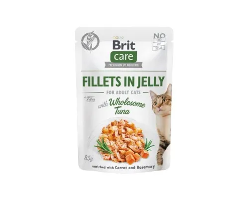 Вологий корм для кішок Brit Care Cat pouch 85 г (з тунцем у желе) (8595602540556)