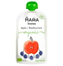 Дитяче пюре Mama knows Органічне Яблуко та Чорна смородина 90 г (4820016254572)