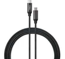 Дата кабель USB-C to USB-C 1.0m 100W E-Mark Chip Nylon Vinga (VCPCTC100BK)
