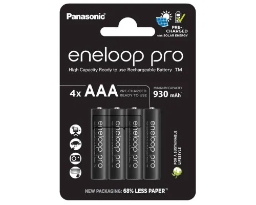 Акумулятор Panasonic Eneloop AAA 930 mAh Pro NI-MH * 4 (BK-4HCDE/4CP)