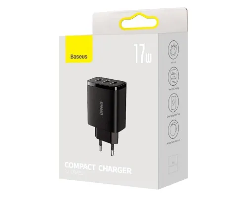 Зарядний пристрій Baseus Compact Charger 3U Black (CCXJ020101)