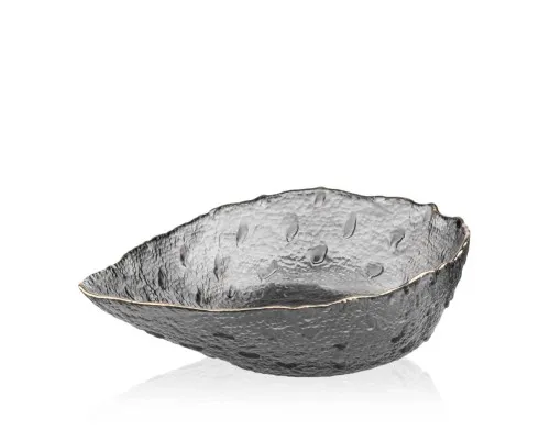 Салатник Ardesto Leaf 17.5см, скло, сірий (AR5010)
