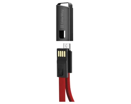 Дата кабель USB 2.0 AM to Micro 5P 0.22m red ColorWay (CW-CBUM022-RD)