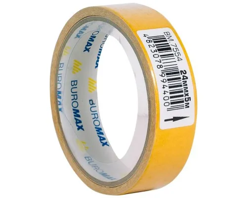 Скотч Buromax двосторонній на тканинній основі 24 мм х 5 м (BM.7554)
