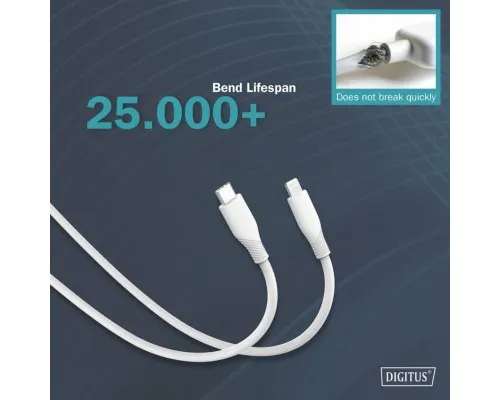 Дата кабель USB-C to Lightning 2.0m USB 2.0 60W silicone white Digitus (AK-600110-020-W)