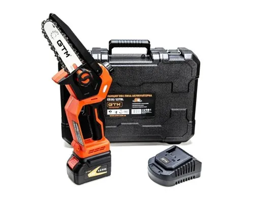 Ланцюгова пила GTM CS18/127BL, 18В, шина 5"/12,7см, 4Ah (CS18/127BL KIT)