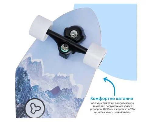 Скейтборд дитячий Yvolution Fishtail Cruiser 76 см, синій (YS48B2)