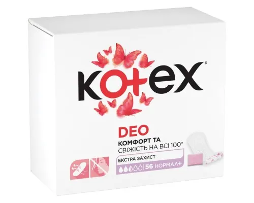 Щоденні прокладки Kotex Normal Plus Deo 56 шт. (5029053548265)