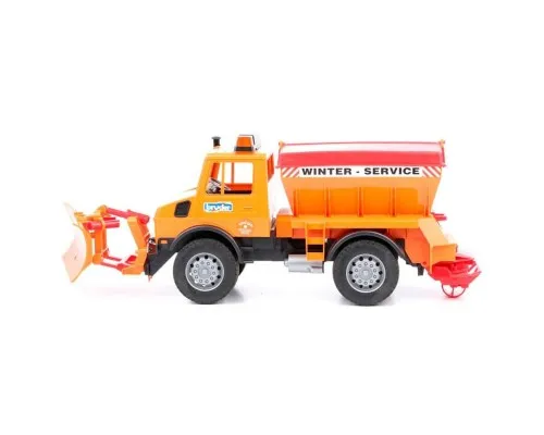 Масштабна модель автомобіля Bruder вантажівка MB Unimog 1:16 Жовтогарячий (02572)