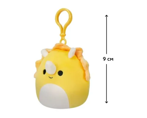 М'яка іграшка Squishmallows на кліпсі – Трицератопс 9 см (SQCP00216)