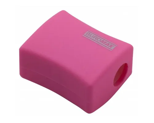Точилка Buromax ALFA, RUBBER TOUCH з контейнером 2 отвори (BM.4778-1)