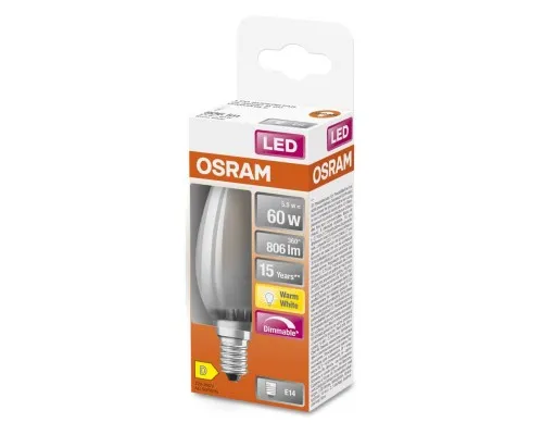 Лампочка Osram LED CL B60 DIM 6,5W/827 230V GL FR E14 (4058075434486)