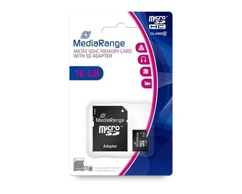 Карта пам'яті Mediarange 16GB microSD class 10 (MR958)