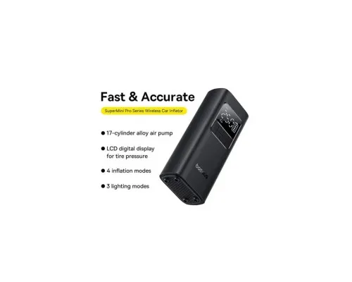 Автомобільний компресор Baseus Super Mini Pro Black (C1115930011100)