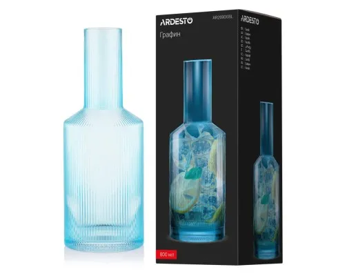 Карафа Ardesto 800мл, боросилікатне скло, блакитний (AR2690GBL)
