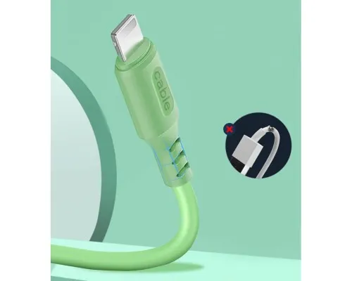 Дата кабель USB 2.0 AM to Lightning 1.0m soft silicone green ColorWay (CW-CBUL042-GR)