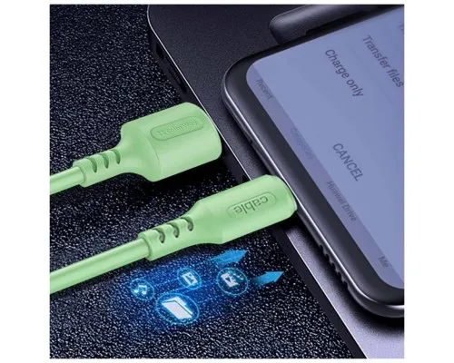 Дата кабель USB 2.0 AM to Type-C 1.0m soft silicone green ColorWay (CW-CBUC042-GR)
