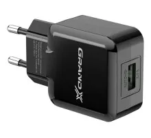 Зарядний пристрій Grand-X CH-03B (5V/2,1A) Black (CH-03B)