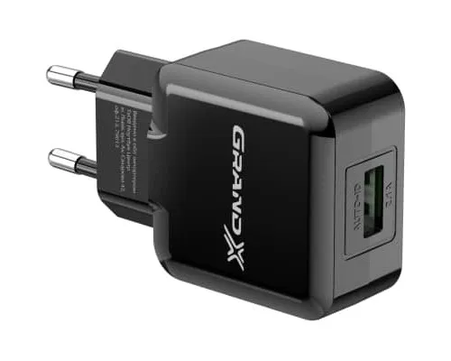 Зарядний пристрій Grand-X CH-03B (5V/2,1A) Black (CH-03B)