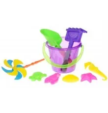 Игрушка для песка Same Toy с Воздушной вертушкой (фиолетовое ведро) 9 шт (HY-1206WUt-2)