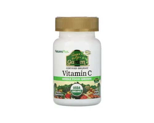 Вітамін Natures Plus Вітамін С органічний, VITAMIN C, 500 мг, Natures Plus, 60 в (NAP-30733)