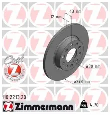 Гальмівний диск ZIMMERMANN 110.2213.20