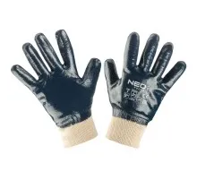 Захисні рукавички Neo Tools робочі, бавовна з повним нітриловим покриттям, р. 9 (97-630-9)