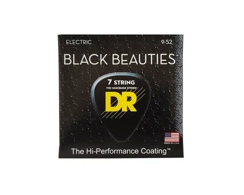 Струни для гітари DR Strings Black Beauties Electric - Light 7-String (09-52) (BKE7-9)