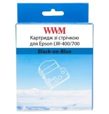 Стрічка для принтера етикеток WWM для Epson LW-400/700 18mm х 8m Black-on-Blue (WWM-SC18B)