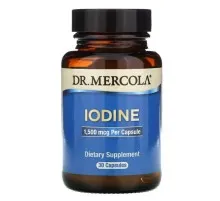 Аминокислота Dr. Mercola Йод 1,5 мг, Iodine, 30 капсул (MCL-01614)