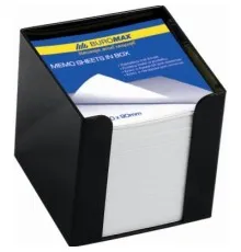 Подставка-куб для писем и бумаг Buromax 90x90x90 мм, black, with paper (BM.2290-01)