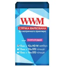 Стрічка до принтерів 13мм х 12м HD л. Black WWM (R13.12HM)