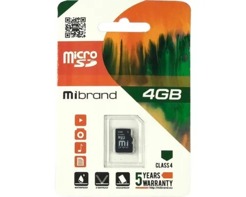 Карта памяті Mibrand 4GB microSDHC class 4 (MICDC4/4GB)