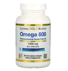 Жирные кислоты California Gold Nutrition Омега 800, Рыбий жир фармацевтического качества, 1000 мг, 9 (CGN-01266)