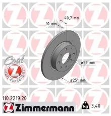 Тормозной диск ZIMMERMANN 110.2219.20