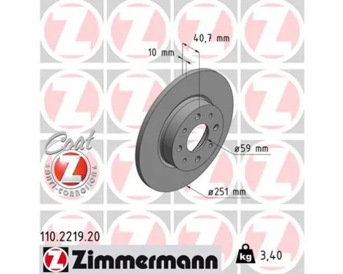 Гальмівний диск ZIMMERMANN 110.2219.20