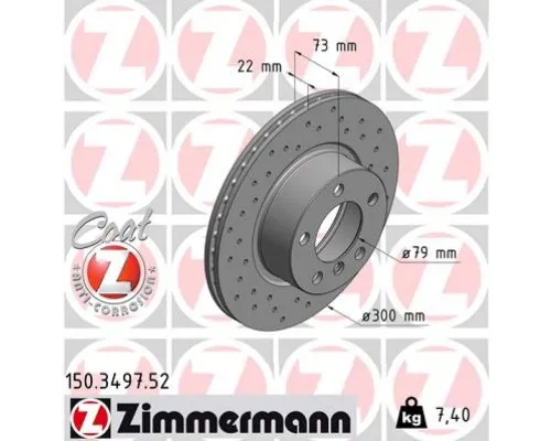 Тормозной диск ZIMMERMANN 150.3497.52