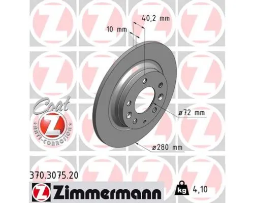 Гальмівний диск ZIMMERMANN 370.3075.20