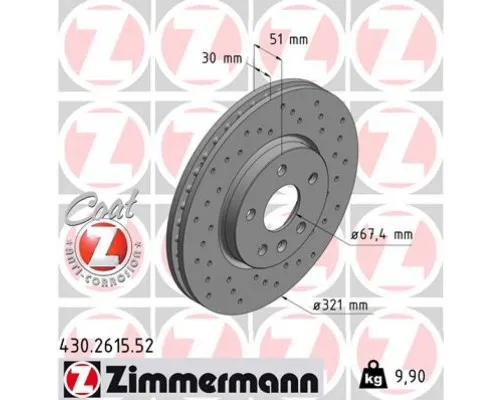 Гальмівний диск ZIMMERMANN 430.2615.52