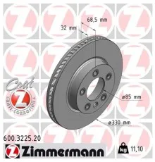 Тормозной диск ZIMMERMANN 600.3225.20