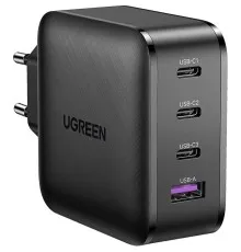 Зарядний пристрій Ugreen CD224 65W USB + 3xType-C PD GaN Charger (Black) (CD224/70774)