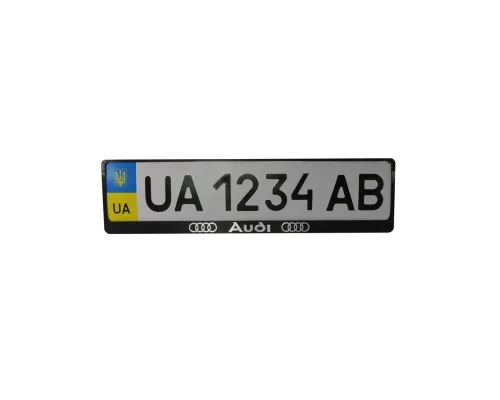 Рамка номерного знака CarLife з пластик обємними літерами AUDI (2шт) (24-001)