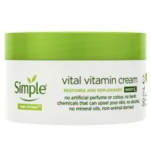 Крем для обличчя Simple Vital Vitamin Night Cream Kind to Skin Нічний вітамінний 50 мл (8710447485552)