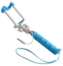 Монопод для селфі Grand-X Rubber з кабелем 3,5 U-кріплення прорезинена ручка 140-520мм Blue (MPGRJ3UBL)