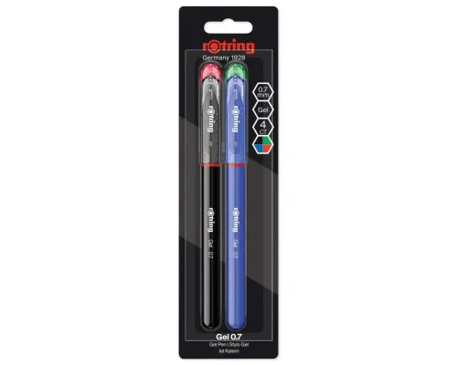 Ручка гелева Rotring Drawing ROTRING GEL Standard Colors GEL 0,7 блістер 4шт (R2115363)