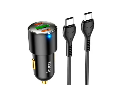 Зарядное устройство HOCO N26 2xType-C, USB-A Black (6931474765208)