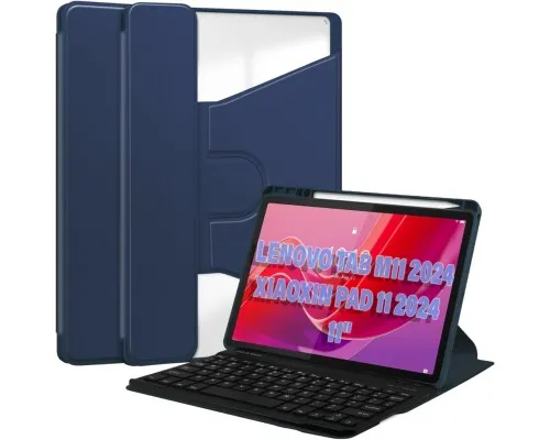 Чехол для планшета BeCover Keyboard 360° Rotatable Lenovo Tab M11 (2024) TB-TB330FU/Xiaoxin Pad 11 (2024) 11" Deep Blue (711075)