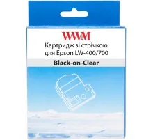 Стрічка для принтера етикеток WWM для Epson LW-400/700 18mm х 8m Black-on-Clear (WWM-ST18K)